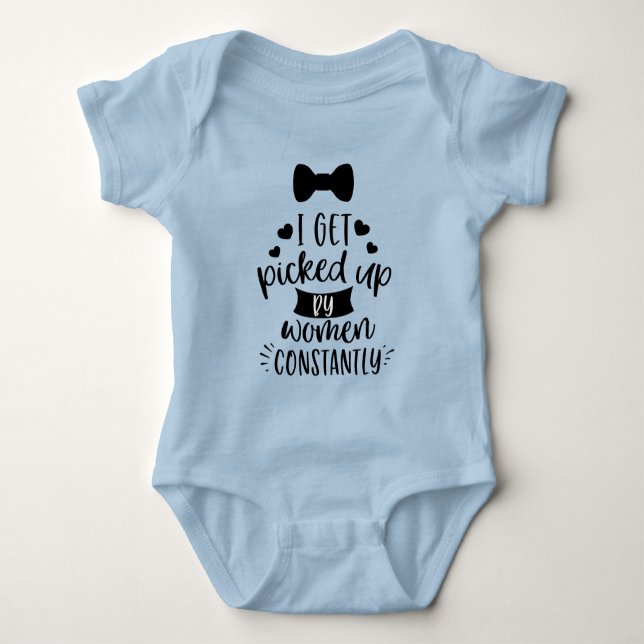 Funny baby boy word art baby bodysuit (Front)
