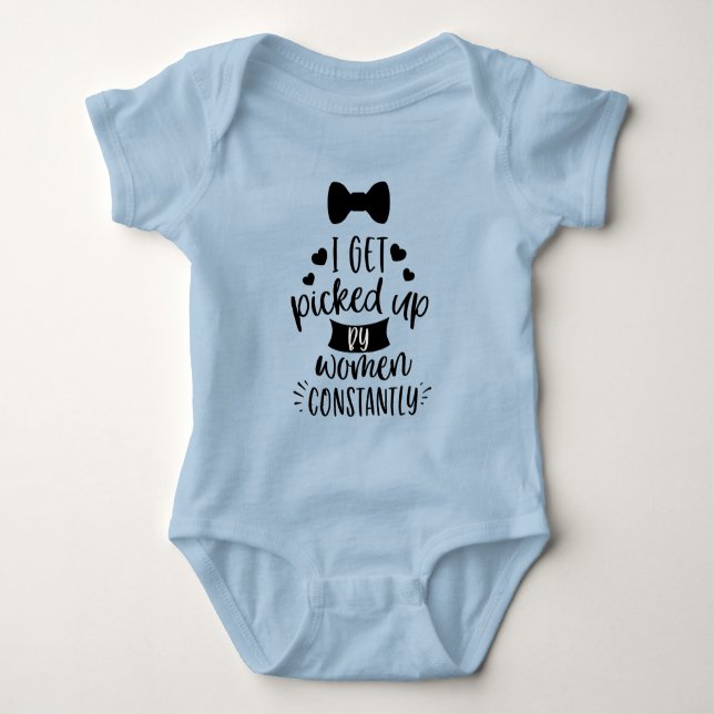 Funny baby boy word art bodysuit (Front)
