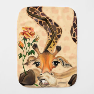 Funny Baby Burp Cloth Romantic Giraffe - Gentleman