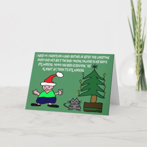 Funny baby Christmas Holiday Card