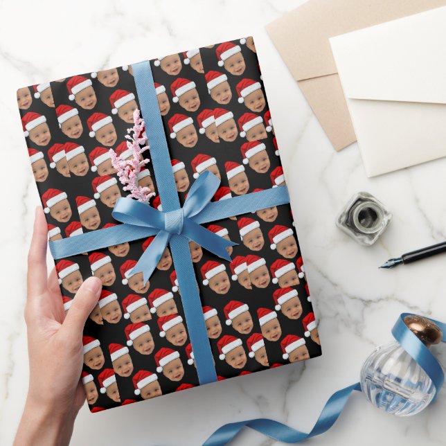 Funny Baby Christmas Holiday Custom Face Unique  Wrapping Paper (Gifting)