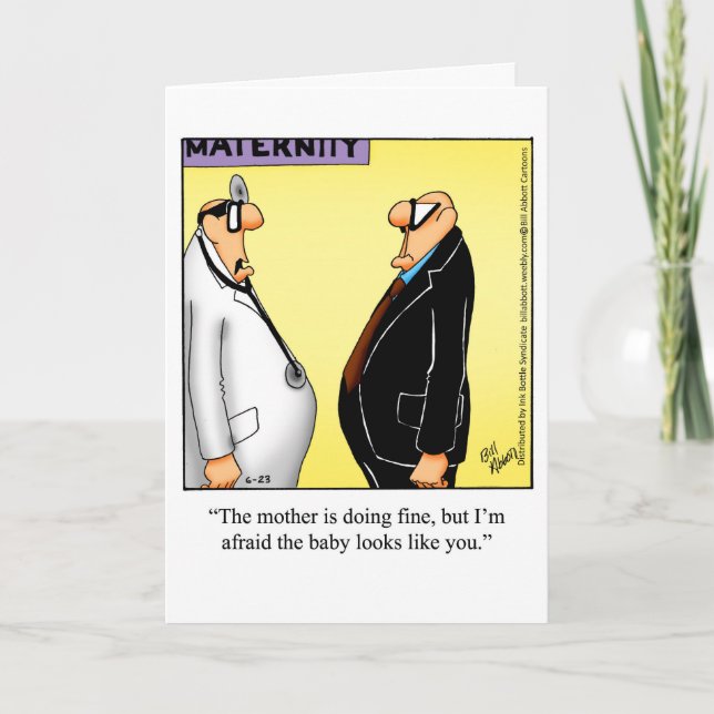 Funny Baby Congratulations Greeting Card (Front)