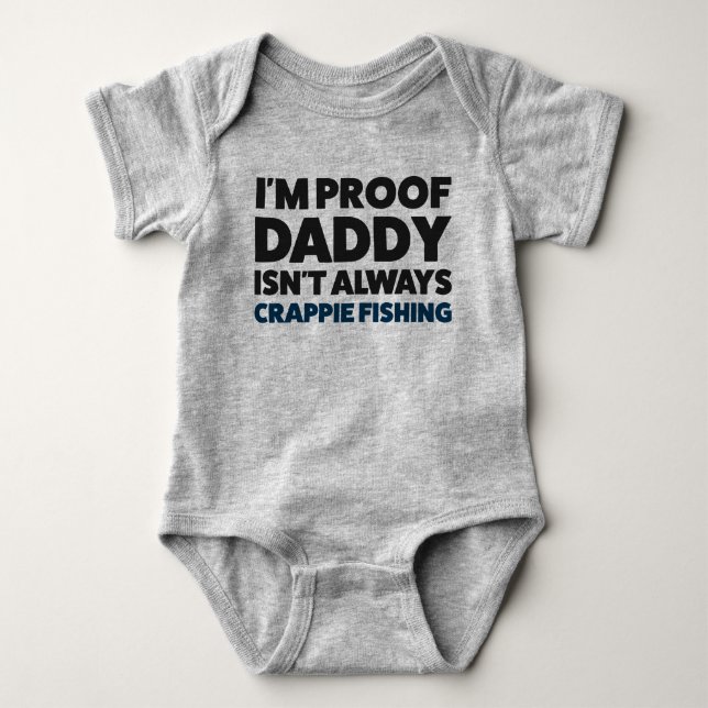 Funny Baby Crappie Fishing Jersey Bodysuit Shirt (Front)
