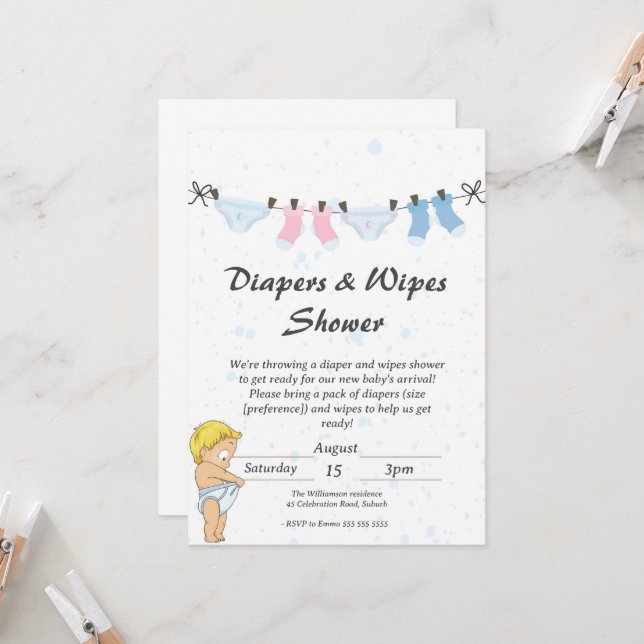 Funny Baby Diaper and Wipes Shower Invitation | Zazzle funny-baby-diaper-and-wipes-shower-invitation-zazzle