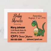 Funny Baby Dinosaur and Ice Cream Baby Shower Invitation Postcard (Front/Back)