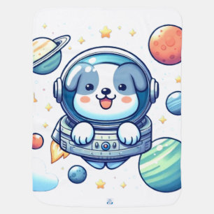 Funny Baby Dog Space Blanket