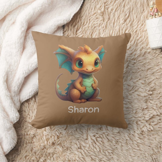 Funny Baby Dragon Chinese New Year Throw Pillow (Blanket)