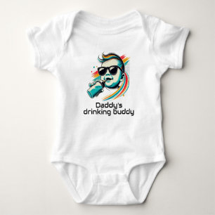Funny Baby drinking buddy Humor bodysuit