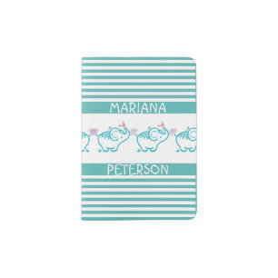 Funny Baby Elephants Passport Holder