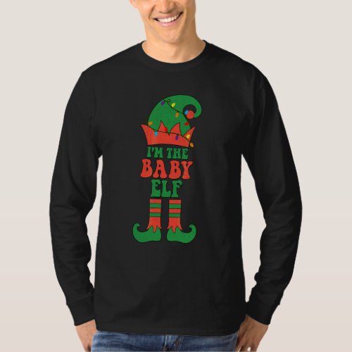 Funny Baby Elf Matching Family Group Christmas Paj T-Shirt