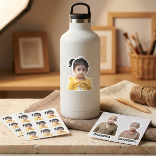 Funny Baby Face Photo Custom Grandpa Grandma Mom Sticker