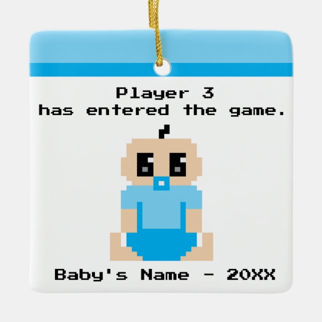 Funny Baby First Christmas Video Game Ornament (Front)