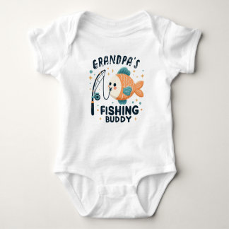 Funny Baby Fish | Grandpa's Fishing Buddy Baby Baby Bodysuit