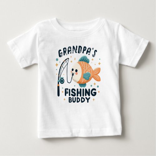 Funny Baby Fish  Grandpas Fishing Buddy Baby Baby T_Shirt