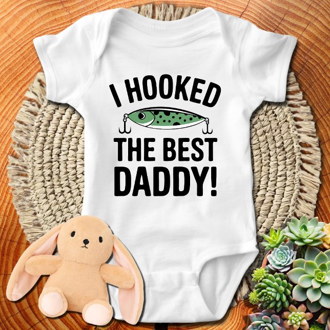 Funny Baby Fishing I Hooked The Best Daddy Bodysuit (Creator Uploaded)