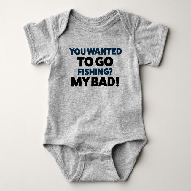 Funny Baby Fishing Jersey Bodysuit Shirt (Front)