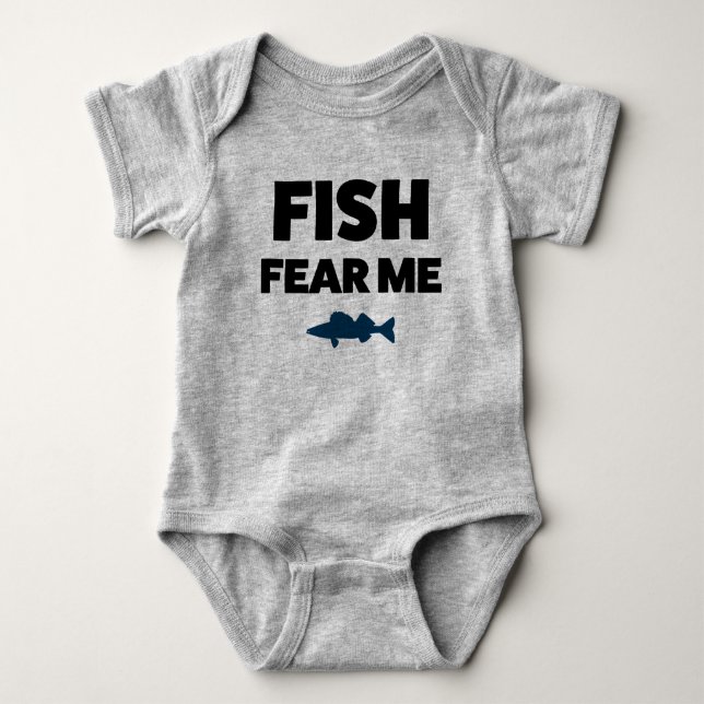 Funny Baby Fishing Jersey Bodysuit Shirt (Front)