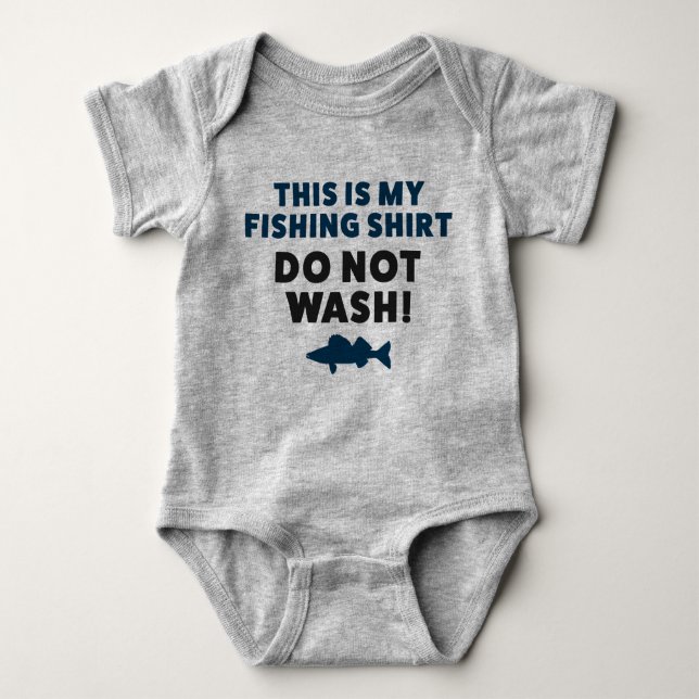 Funny Baby Fishing Jersey Bodysuit Shirt (Front)
