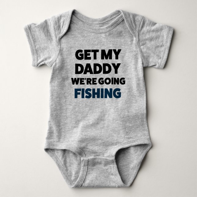 Funny Baby Fishing Jersey Bodysuit Shirt (Front)