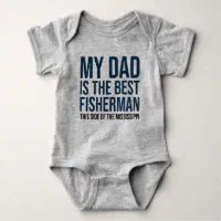 Funny Baby Dad Perch Fishing Sports Hobby Baby Bodysuit, Zazzle