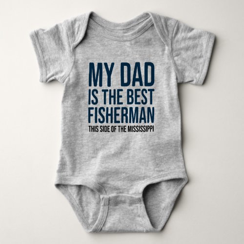 Funny Baby Fishing Jersey Bodysuit Shirt by Dad