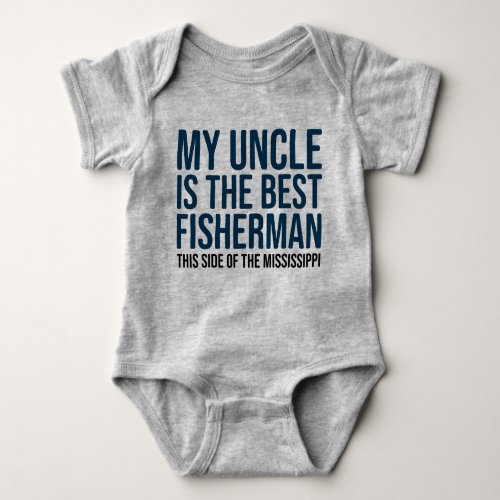 Funny Baby Fishing Jersey Bodysuit Shirt by Uncle