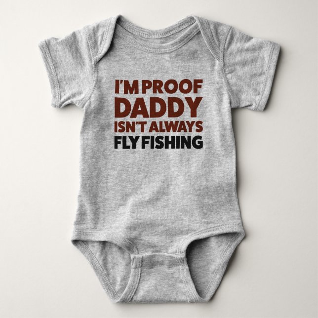 Funny Baby Fly Fishing Jersey Bodysuit Shirt (Front)