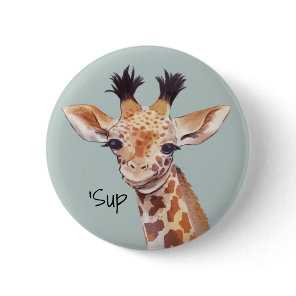 Funny Baby Giraffe Personalized Button