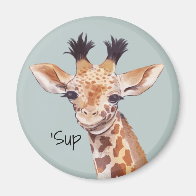 Funny Baby Giraffe Personalized Magnet (Front)