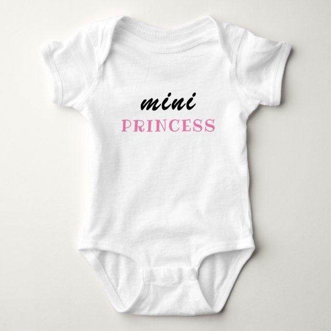Funny Baby Girl Gift, Mini Princess, Cute Newborn  Bodysuit (Front)