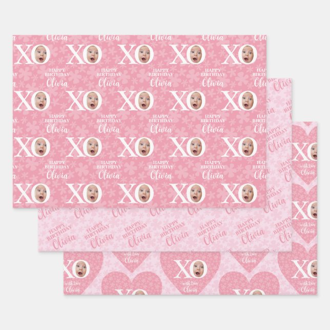 Funny Baby Girl Photo Collage Personaliz Wrapping Paper Sheets (Set)