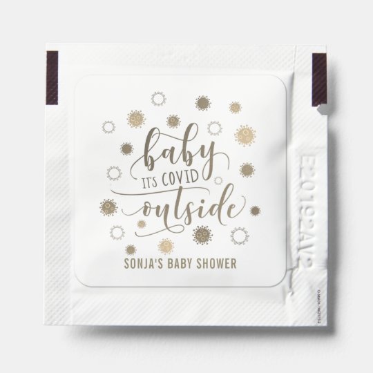 Funny BABY ITS COVID OUTSIDE Baby Shower Favor Hand Sanitizer Packet