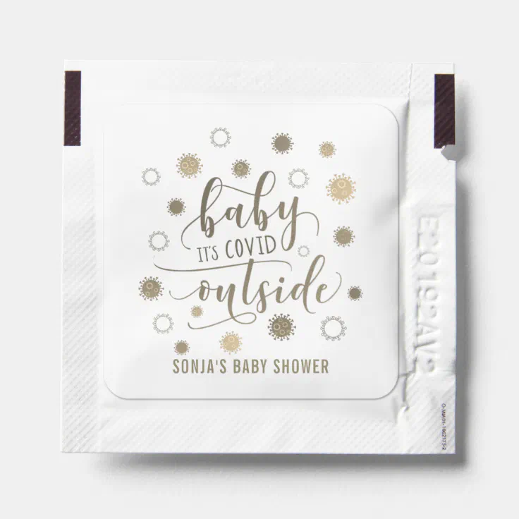 Funny BABY ITS COVID OUTSIDE Baby Shower Favor Hand Sanitizer Packet