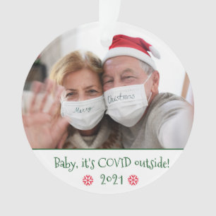 Funny Baby It's Covid Outside Photo Snowflake Ornament