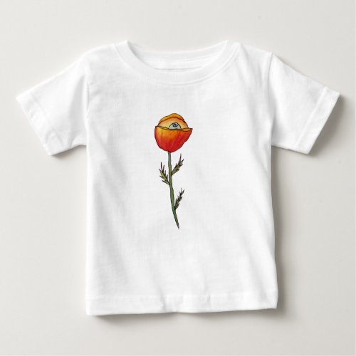 Funny  Baby Jersey T_Shirt Poppy Flower Cartoon