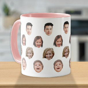 Funny Baby Kids Family Face 4 Photos Mug