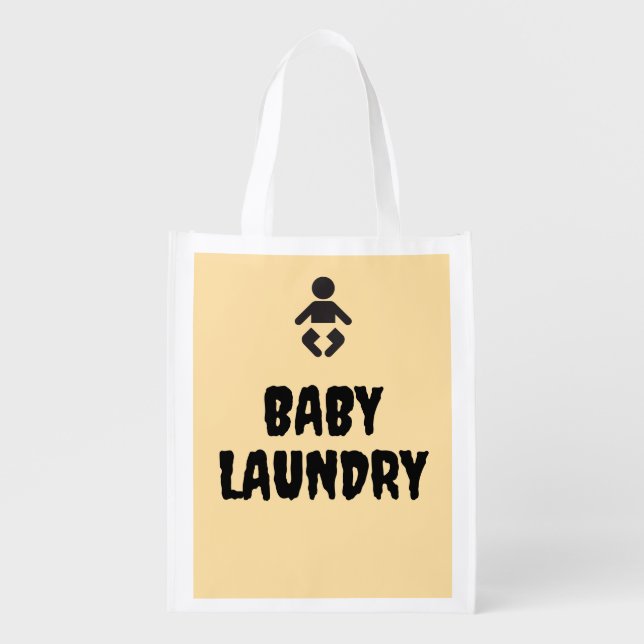 Funny Baby Laundry  Grocery Bag (Front)