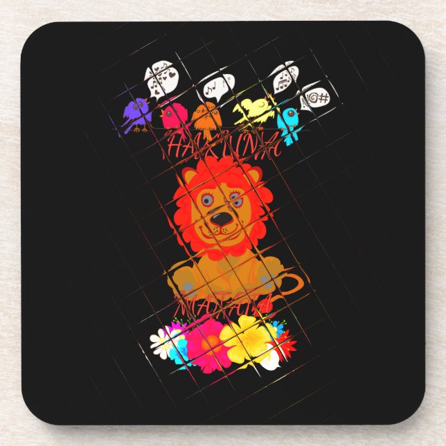 Funny Baby Lion King: Hakuna Matata Art Design Beverage Coaster (Front)