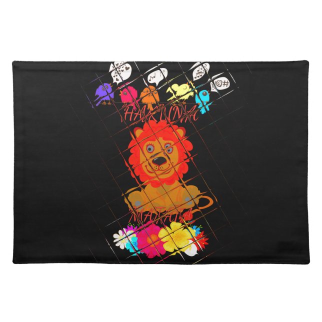 Funny Baby Lion King: Hakuna Matata Art Design Cloth Placemat (Front)