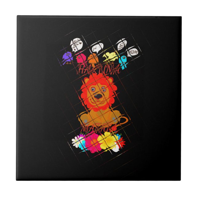 Funny Baby Lion King: Hakuna Matata Art Design Tile (Front)