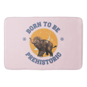 Funny Baby Mammoth Prehistoric Birthday Bath Mat