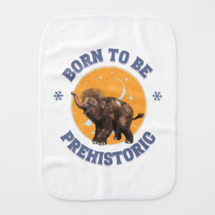 Funny Baby Mammoth Prehistoric Birthday Burp Cloth