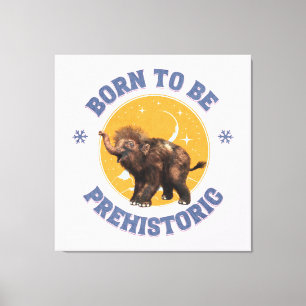 Funny Baby Mammoth Prehistoric Birthday Canvas Print