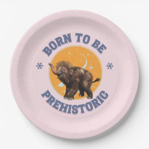 Funny Baby Mammoth Prehistoric Birthday Paper Plates