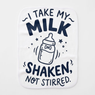 Funny Baby Milk Shaken Not Stirred Cute Navy Burp Cloth