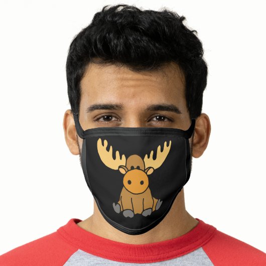 Funny Baby Moose Cartoon Face Mask (Worn Him)