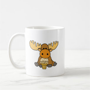 Funny Baby Moose eating Ice Cream Coffee Mug