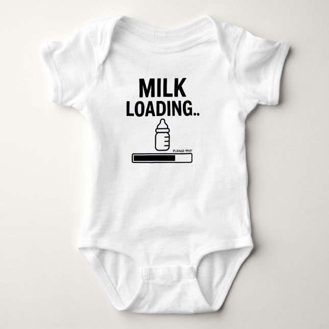 Funny Baby Overall– “Milk Loading… Please Wait” –  Bodysuit (Front)