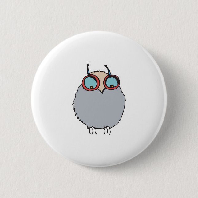 funny baby owl button (Front)