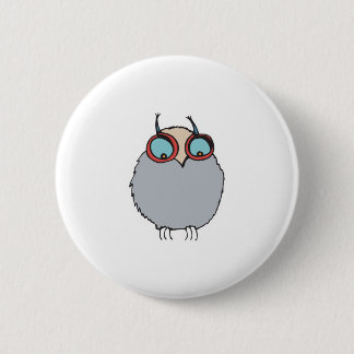 funny baby owl button